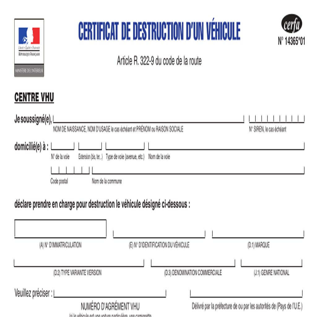 Remise du certificat de destruction